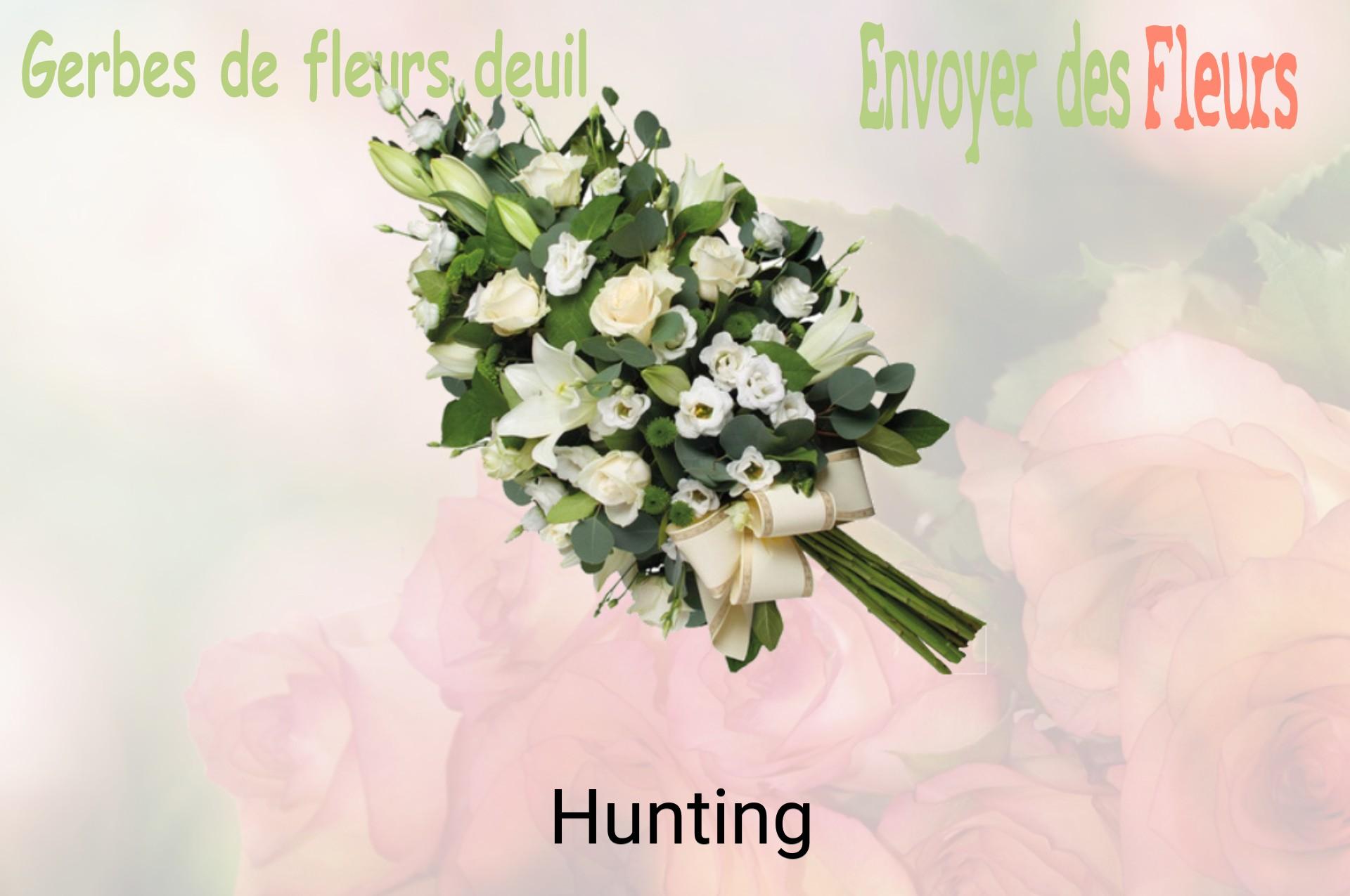 Gerbe de fleurs de deuil livrée à Hunting